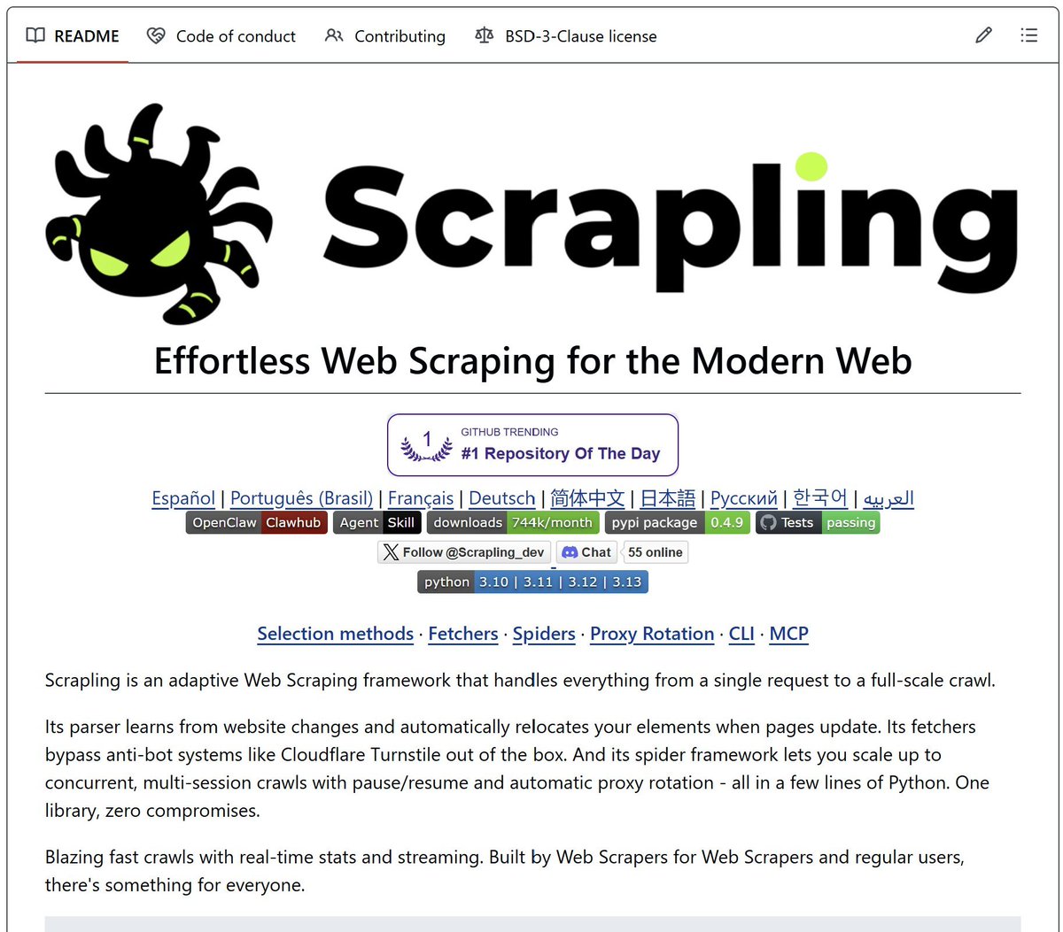 Suryanshti777's tweet photo. I found 10 GitHub repos that can scrape literally the entire internet for free.

Companies charge $2,000/month for API access to do exactly this.

It's all open source. Bookmark this thread. 🧵👇 https://t.co/Ya0BjPKoEB