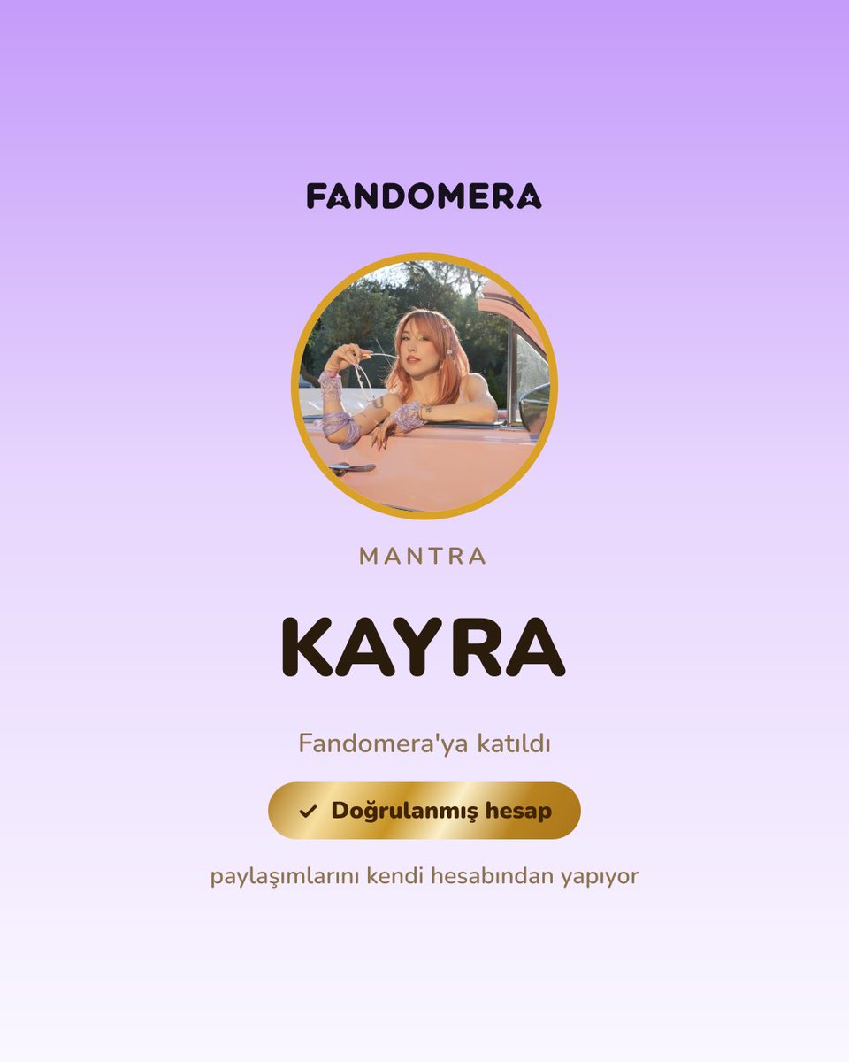 fandomeratr's tweet photo. Kayra, artık Fandomera’da 💜
Kayranın paylaşımlarına yorum yaparak ve her gün kalp göndererek ona Fandomera’da sevgini gösterebilirsin.
#trpop #fandomera #kayra #mantra https://t.co/okQRUE6uAL