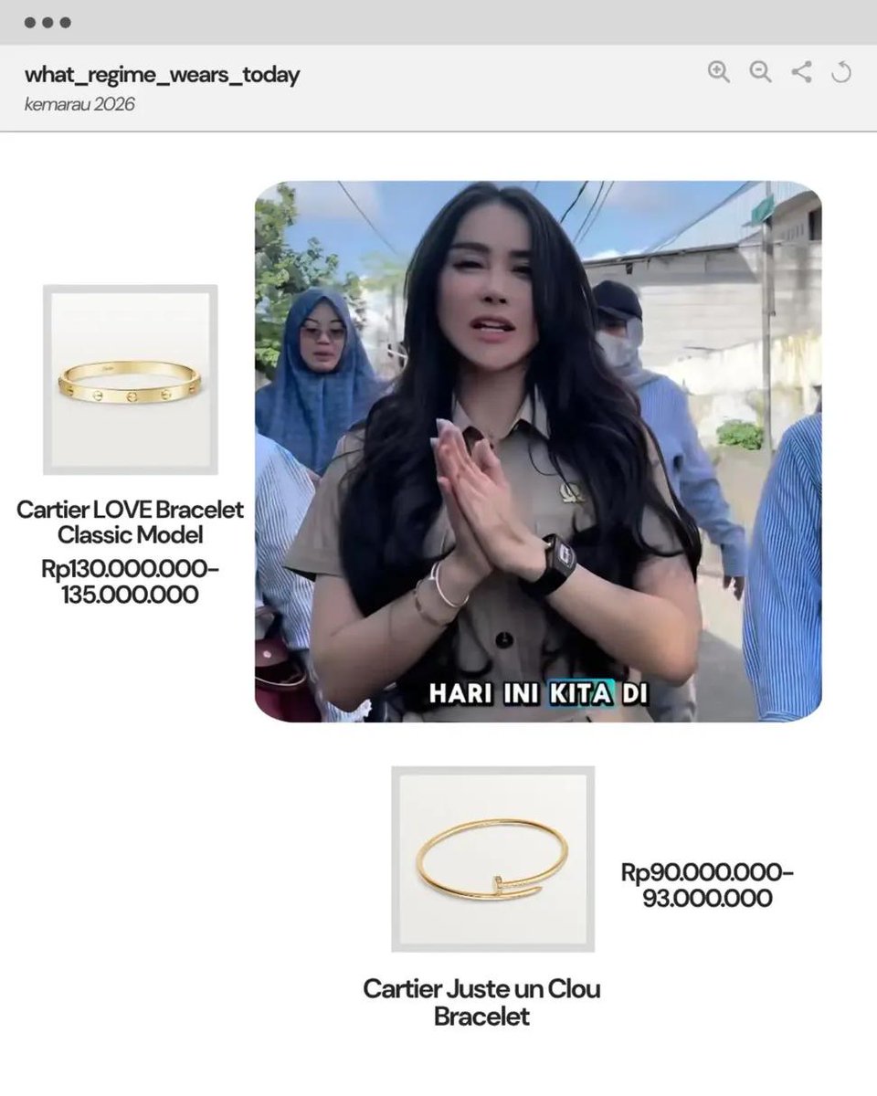 bismillahyuk_'s tweet photo. Ke kampung nelayan Muara Angke pake Richard Mille seharga 5 MILYAR CHEECKK.

Koleksi aksesoris jam, dan perhiasan dari Bebizie yg harganya SELANGIT 🥰

Sari Sri Mulyati (Bebizie), anggota DPRD DKI Jakarta (Partai Amanat Nasional), periode 2024-2029.

 #cabinetcoutureIDN https://t.co/6n7UHyA3cE