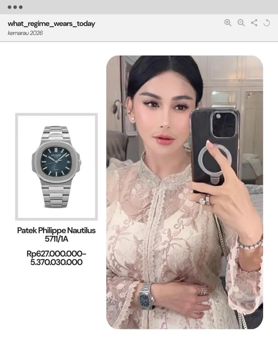 bismillahyuk_'s tweet photo. Ke kampung nelayan Muara Angke pake Richard Mille seharga 5 MILYAR CHEECKK.

Koleksi aksesoris jam, dan perhiasan dari Bebizie yg harganya SELANGIT 🥰

Sari Sri Mulyati (Bebizie), anggota DPRD DKI Jakarta (Partai Amanat Nasional), periode 2024-2029.

 #cabinetcoutureIDN https://t.co/6n7UHyA3cE