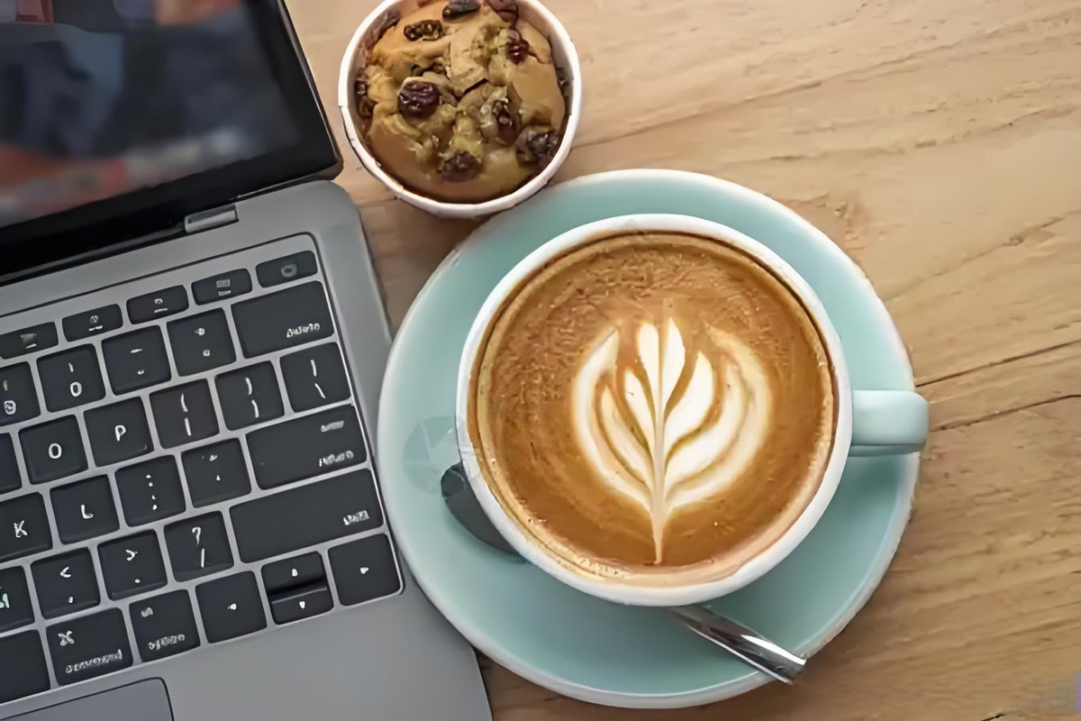 cabob9's tweet photo. [Spilled coffee on my work laptop’s keyboard this morning… it now auto-types “you’re brew-tiful” in every meeting. HR said it’s the “most innovative feedback tool” they’ve seen all quarter.  #OfficeChaos] https://t.co/60vchluqTH