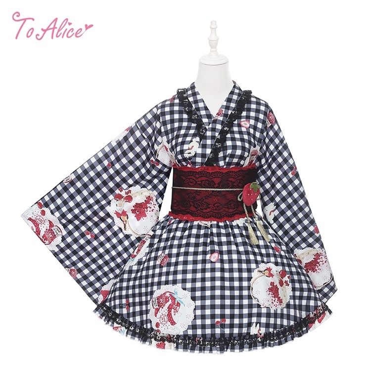 Toalice 浴衣セット いちごギンガムチェック ♥ToAliceOnlineShop♥ on X: 