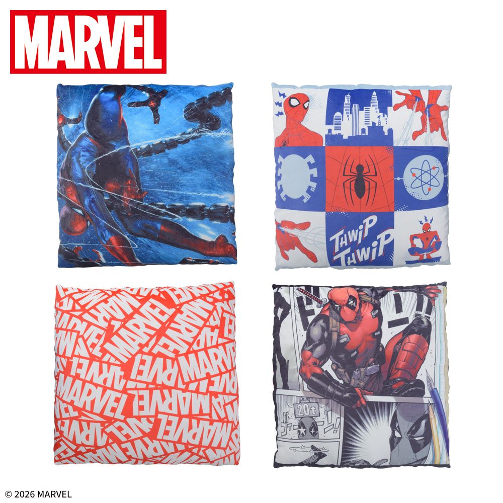 DtimesDrama's tweet photo. スパイダーマンやデッドプールがくつろぎ空間を演出！
セガプライズ「MARVEL　スーパーギガザッカぐらもっちクッション」
全国のゲームセンターのプライズに順次登場☆
詳細→https://t.co/T4QFQvQdVT https://t.co/vqAmGLAHst
