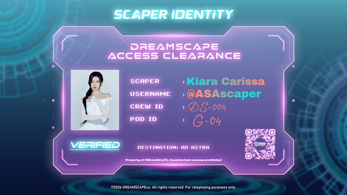 ASAscaper's tweet photo. @DREAMSCAPEca 𝐵𝑜𝑎𝑟𝑑𝑖𝑛𝑔 𝐶𝑜𝑚𝑝𝑙𝑒𝑡𝑒 — DS-004-G-04 — Kiara Carissa. https://t.co/9joMjAXoUg