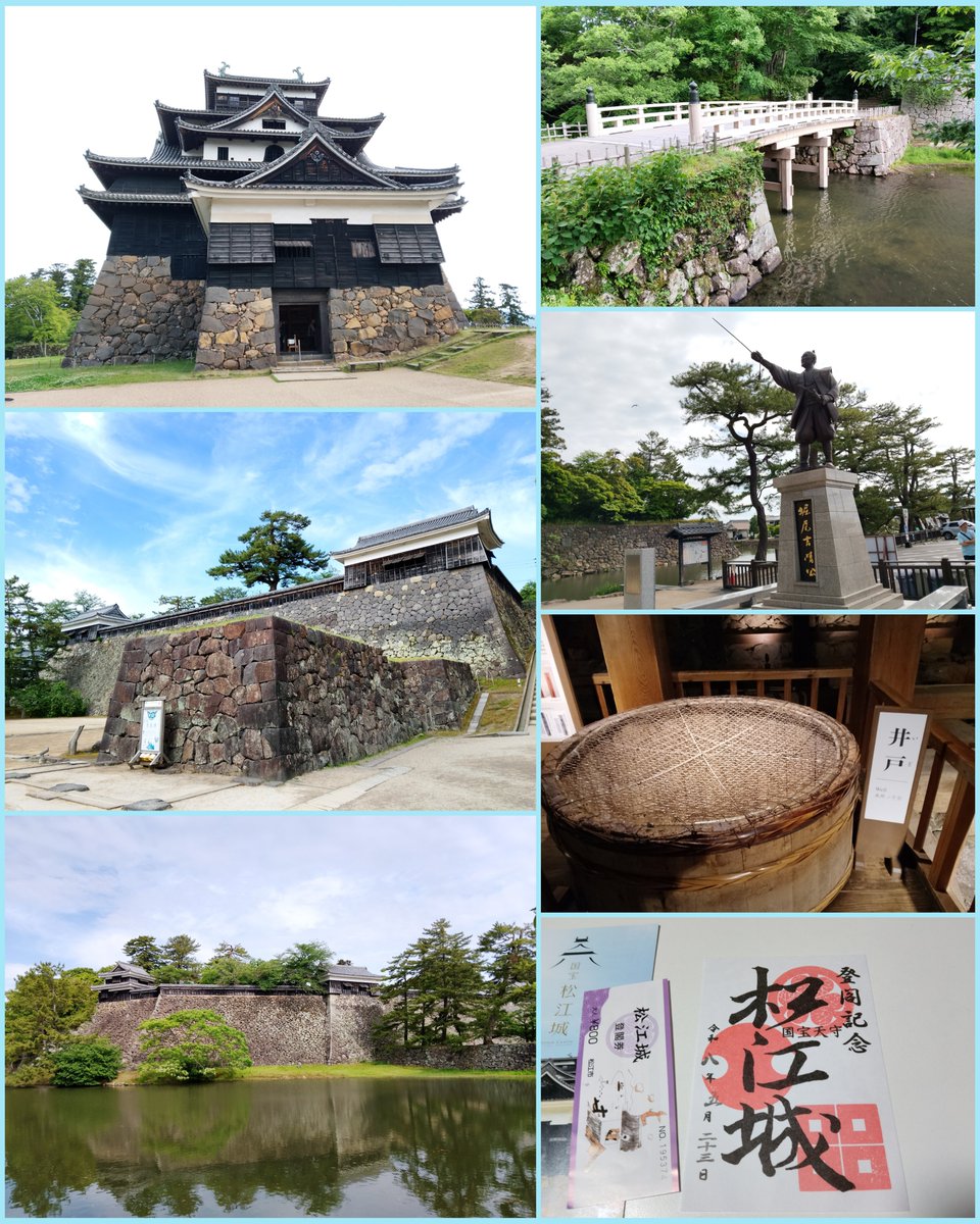 Kazu102709's tweet photo. 松江城🏯　　島根県松江市
100名城No.64

関ヶ原の戦い後に堀尾吉晴が嫡子　　
忠氏と共に入封し築いた城🏯
現存12天守の一つで国宝✨

5月23日🏯 https://t.co/omYs2szQPY