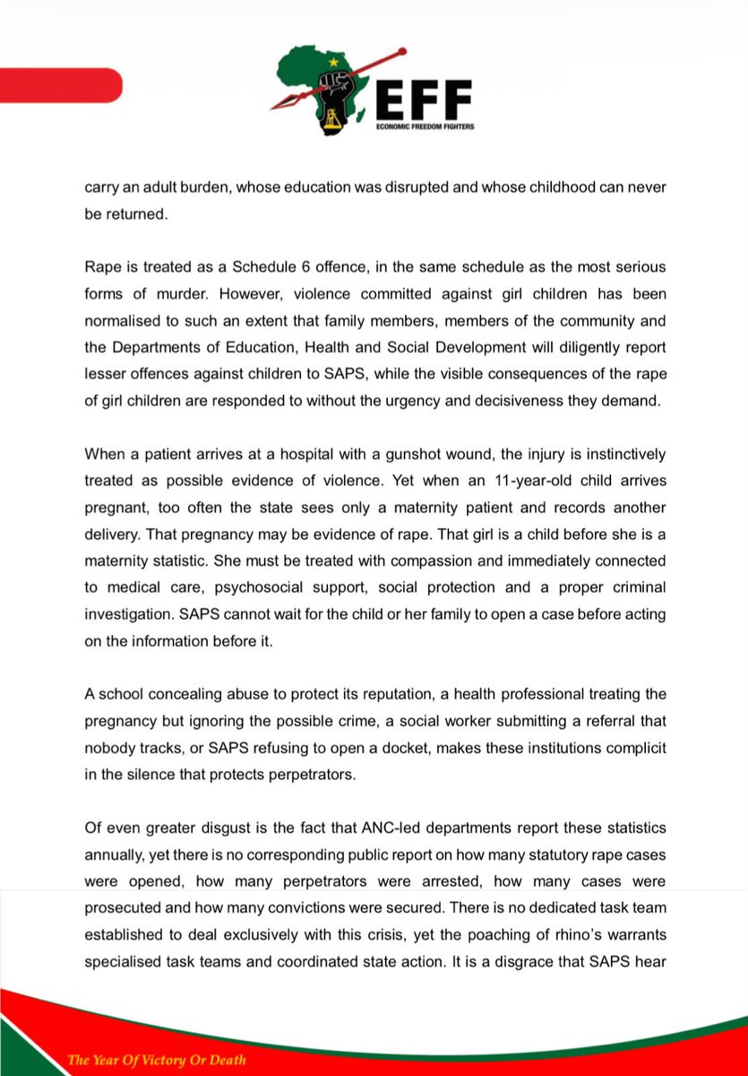 EffNorthwest's tweet photo. EFF NW STATEMENT COMMEMORATING NATIONAL WOMEN'S DAY

“The most honest way to honour Mama Ruth Mompati is not through ceremonial
speeches and Women's Day rallies. It is to ask whether the girl children who walk the
streets, attend the schools &amp; use the clinics of the NW are safe.” https://t.co/YgHv9Ehnij