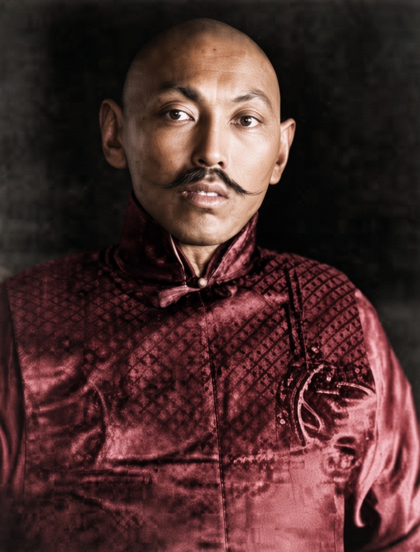 Portrait (colorised) of HH the Great Thirteenth #DalaiLama