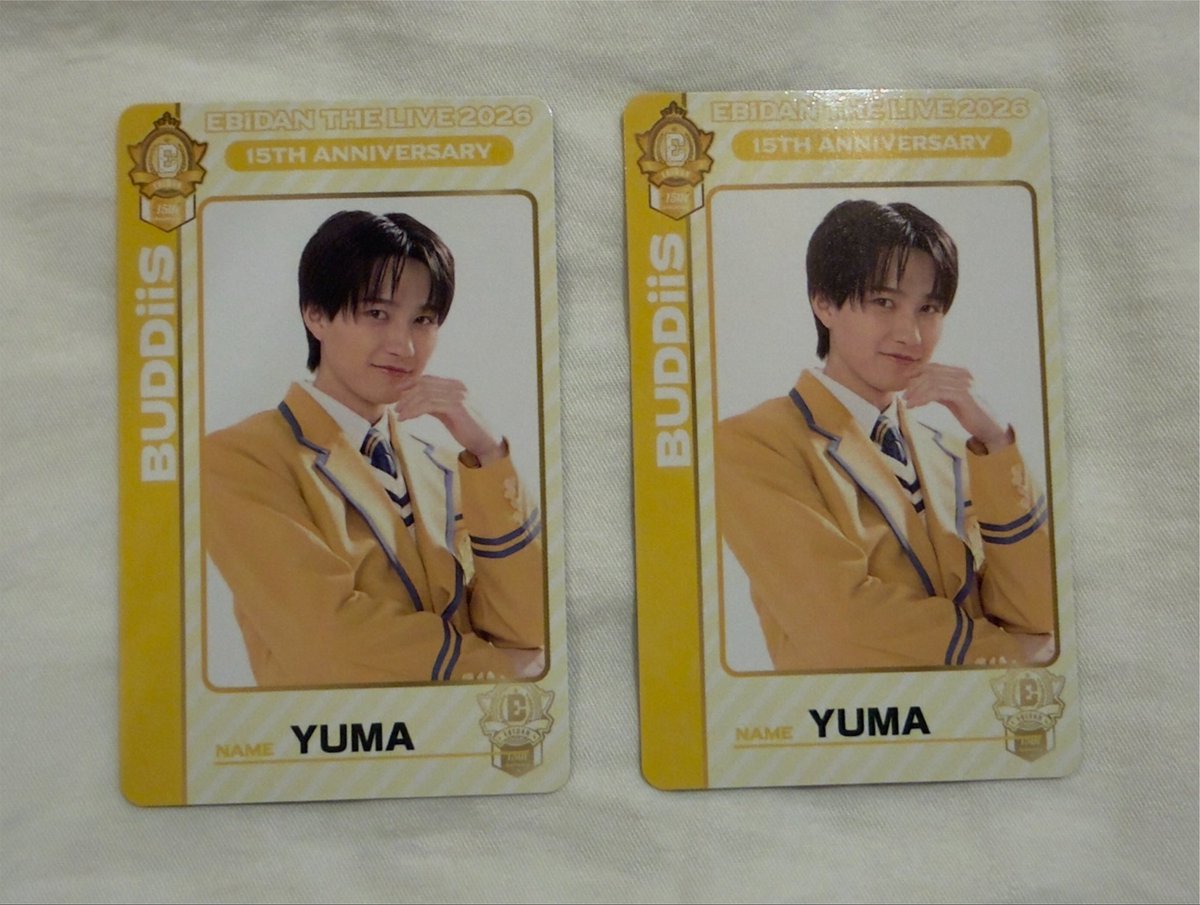 leooo5_y2's tweet photo. EBiDAN THE LIVE 2026 
エビライ グッズ Double Sided Card トレカ TeamD げんじぶ 原因は自分にある。 BUDDiiS 交換

【譲】YUMA ×2

【求】吉澤要人

エビライ14、16日会場での交換にて探しております。お心当たりの方は、ご連絡お待ちしております。 https://t.co/XBihucwmJE
