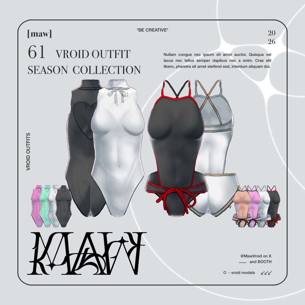 MawVroid's tweet photo. 61 OUTFIT VROID by [maw] |FULL COLOR CUSTOMIZATION| | [maw] https://t.co/zaxWwctUrs #booth_pm #BOOTH #VroidStudio #VRC #Vtuber3D https://t.co/gtyJMv9I8Q