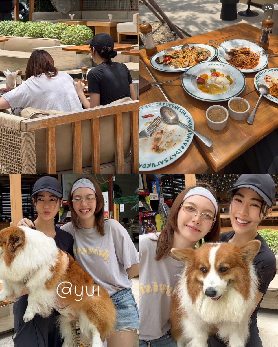 jamekwong's tweet photo. LingOrm sitting side by side while having meal 😭 idk but that is such a GIRLFRIEND thing to do… like why do you need to sit next to each other when you’re just casually a co-worker / friend https://t.co/4K1olba3FG