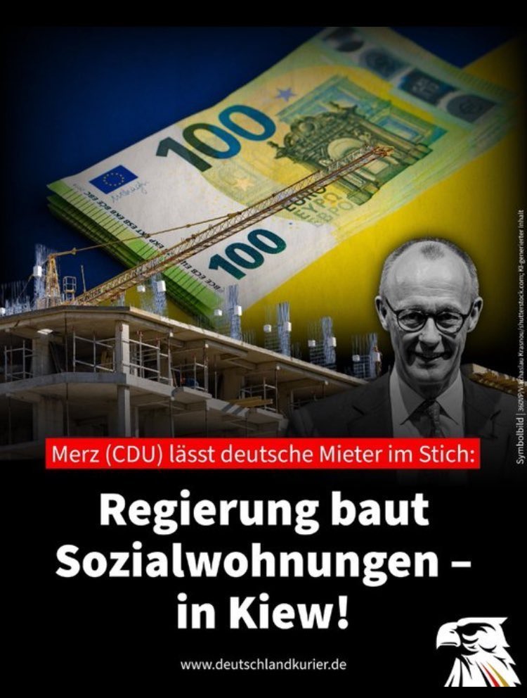keinervondaoben's tweet photo. Die KfW finanziert im Auftrag der Bundesregierung Wohnraumprojekte für Binnenvertriebene in der Ukraine. Humanitäre Hilfe kann notwendig sein – aber die Bundesregierung muss zugleich erklären, warum sich so viele Menschen hierzulande abgehängt fühlen.  

> Während Milliardenhilfen ins Ausland fließen, kämpfen viele Familien in Deutschland mit Miete, Energie, Lebensmitteln und Mobilitätskosten. Rentner sammeln Pfandflaschen, Arbeitnehmer überlegen am Monatsende, ob das Geld noch für Tanken, Einkäufe oder die Kinder reicht. Gleichzeitig erleben Eigentümer und Bauwillige weniger oder kompliziertere Fördermöglichkeiten für Sanierung, Heizung, Dach, Solar und bezahlbares Wohnen.  

> Es geht nicht darum, Menschen gegeneinander auszuspielen. Es geht um politische Prioritäten: Wer in Deutschland Steuern und Abgaben zahlt, darf erwarten, dass der Staat zuerst auch die sozialen Probleme im eigenen Land wirksam löst – mit bezahlbarem Wohnraum, verlässlicher Rente, guter Infrastruktur und fairen Förderprogrammen. Kritik daran ist legitim und gehört in eine Demokratie.