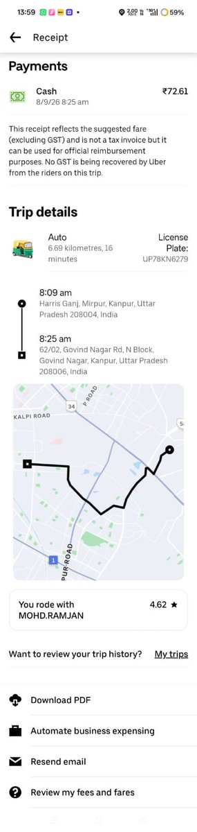 d_e_vil12's tweet photo. @UberIN_Support Here is the ride details @uber https://t.co/In6mxgiXbD