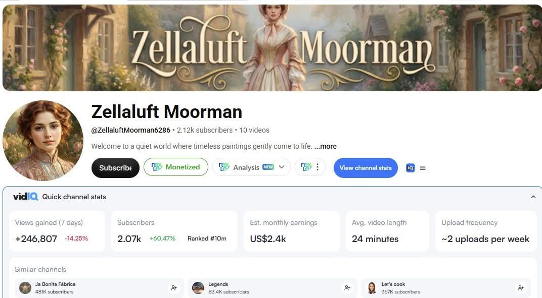 YouTubeA01's tweet photo. 🎯 NICHE SPOTTED!
2.12K subs | +246K views in 7 days | 24 min avg length 📈
The formula?
🎞️ Golden Age Hollywood tributes
🖼️ Old photos + narration, no camera
📖 History + nostalgia + slow pacing
No Face ❌.
Make people feel something familiar, they'll stay right to the end! https://t.co/nRVdq2vGHm