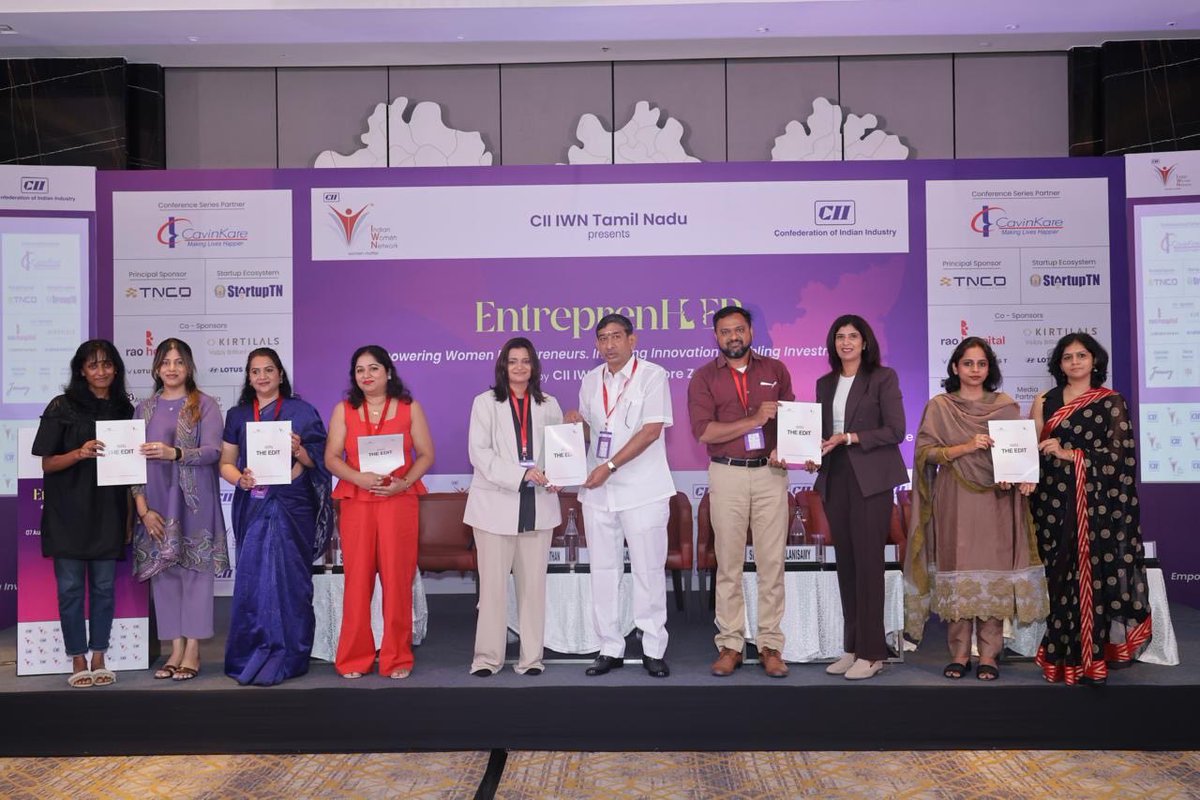AmudhaCK's tweet photo. EntreprenHER – Edition 2.0 was a powerful reminder of what becomes possible when women come together with ambition and intent. 
Happy to see 150+ entrepreneurs, founders, investors and leaders connect, learn and create opportunities for growth. 

#EntreprenHER #CIIIWN https://t.co/iCaexynjRS