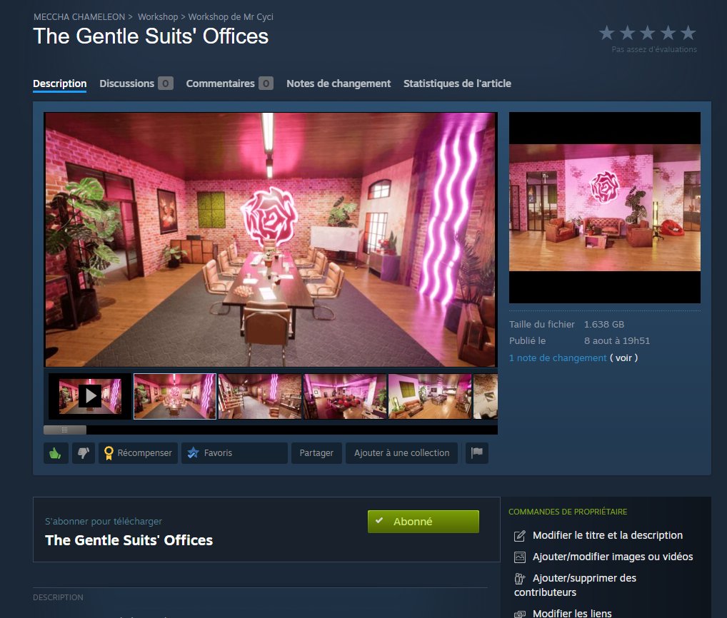 CyciMr's tweet photo. The Gentle Suits' Offices - A mecca chameleon Map 🌹
Infiltrez les locaux de la meilleure communauté de supporters ! La map personnalisée "The Gentle Suits' offices" est officiellement disponible dès maintenant sur le Steam Workshop pour Mecca Chameleon !

https://t.co/FRqJjGjBaH https://t.co/oOreqhTFgV