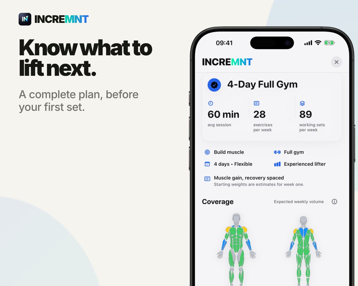 getincremnt's tweet photo. See the whole week before you lift the first rep. https://t.co/zjx0BL4VIO