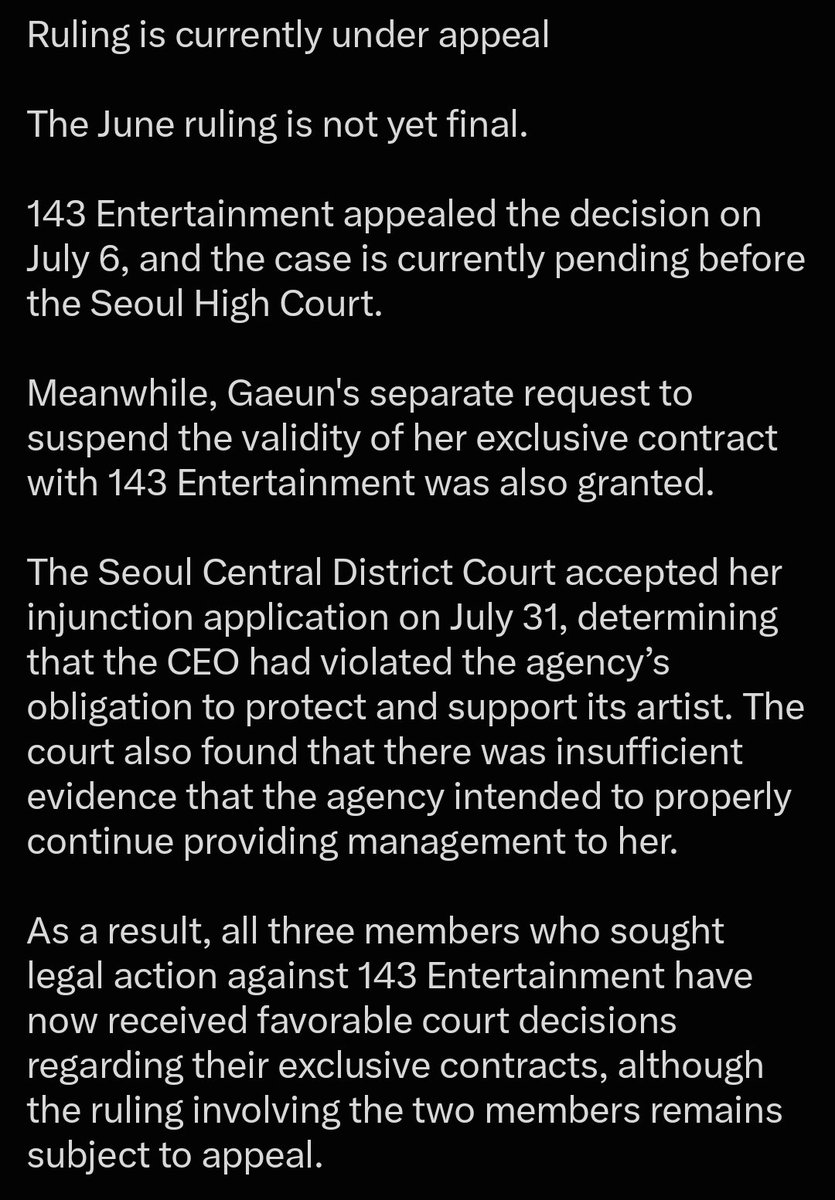 kep1dalso's tweet photo. Just a PSA that Suhye and Yeseo aren't fully free yet, 143 Entertainment appealed the court's decision. If you are supporting 143 groups, you are funding their legal bills to fight Yeseo and Suhye in court to keep them trapped in contract. BOYCOTT

#BOYCOTT143ENT 
#FREEMADEIN https://t.co/aji46pOiDT