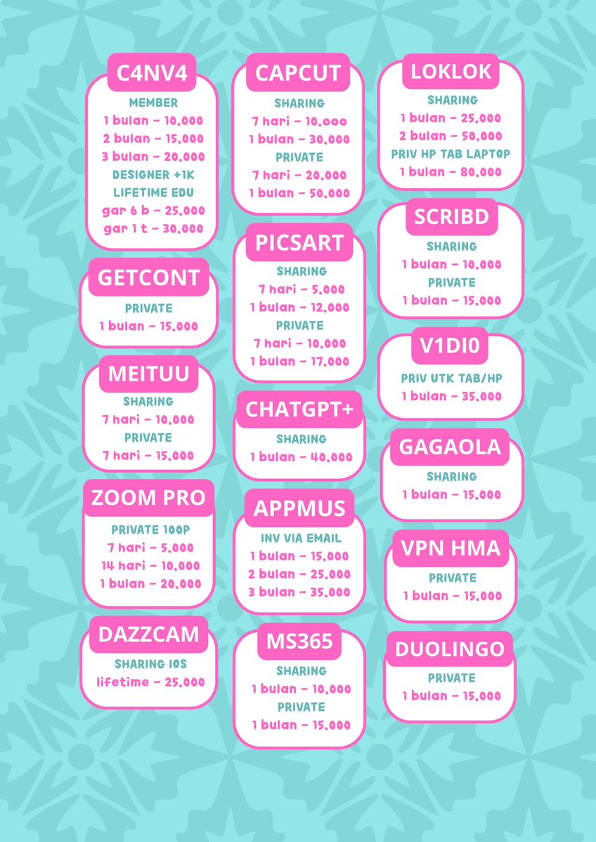 chillsvy's tweet photo. Halo permisi kak! aku jual langganan app prem aplikasi premium murah trusted dan full garansi ya

Ready netflix capcut' pro spotify dazzcam appmus yt prime loklok iqiyi meitu gagaoolala

Order bisa ke wa yang ada di bio yaw kak! ^^ https://t.co/B1ScYIHo4x
