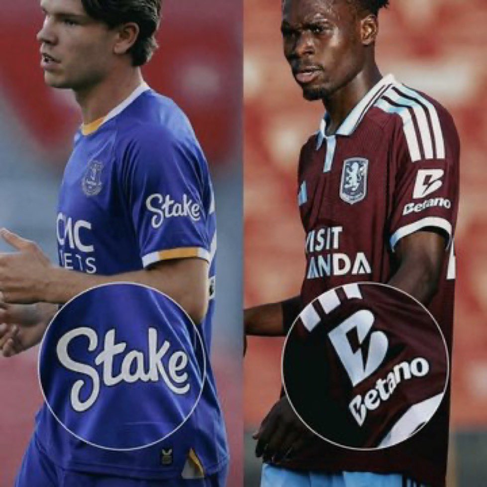 TifeMCFC's tweet photo. Premier League: “No betting brands in front of the shirts.” 😭

Clubs: “Say less.” 😂

They really moved the gambling sponsor to the side and called it a solution. 💀

Football business never misses. 😭⚽️ https://t.co/UAziRd4yT1