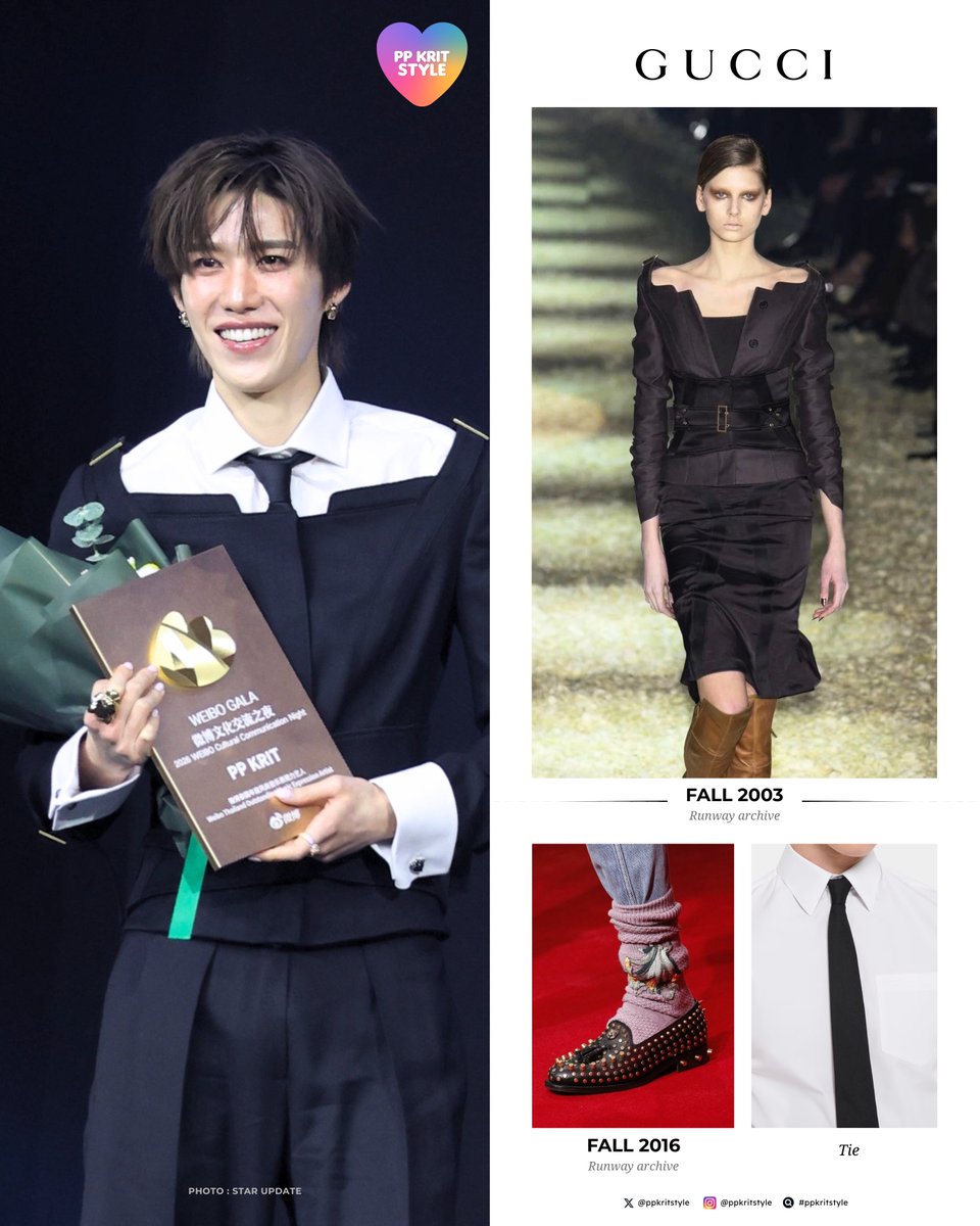 ppkritstyle's tweet photo. 〰️ พีพี #PPKritt ปรากฏตัวในลุค @Gucci archive ขึ้นรับรางวัลที่งาน #WeiboGala2026

เราเชื่อว่าหลายคนน่าจะเคยเห็นคนดังตั้งใจเลือก archival pieces อายุ 20-30 ปี กลับมาสวมใส่ เพื่อให้ลุคมี fashion reference และเรื่องราวมากขึ้น 

ถามว่าสิ่งนี้สื่อถึงอะไรได้บ้าง?

Vogue เคยเขียนไว้ว่า ปัจจุบัน vintage และ archival fashion กลายเป็น “status symbol of taste and access” เพราะชิ้น archive สำคัญเหล่านี้ มีจำนวนจำกัด โดยเฉพาะชิ้นที่ยังอยู่ในสภาพดี การที่คนดังและ stylist สามารถตามหาและเข้าถึงผลงานหายากจากยุคสำคัญของดีไซเนอร์ได้ จึงกลายเป็นอีกระดับของการแสดงรสนิยมทางแฟชั่น

สำหรับลุคเข้าร่วมงานกาล่าวันนี้ พีพีได้เลือกหยิบแจ็คเก็ตจาก #Gucci คอลเลกชัน Fall 2003 ในยุคของ Tom Ford ซึ่งเป็นหนึ่งในชิ้นเด่นของไอเทมกลุ่ม corsetry โดยได้นำมา re-style ใหม่ แมตช์กับรองเท้า archive จากคอลเลคชัน Fall 2016 และเนคไทของ Gucci

#WeiboGala2026xPPKRIT
#WeiboCulturalCommunicationNight
#ppkritstyle #PPKritEntertainment 

Source บทความที่อ้างอิง: https://t.co/cKbX4bjPfP