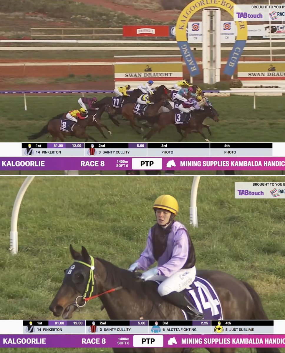 TAB_touch's tweet photo. How’s that for a finish!

A bunched finish and it’s Sharni Webster and Pinkerton who cause an almighty upset at 80-1 😲 https://t.co/g9HoEywzqi