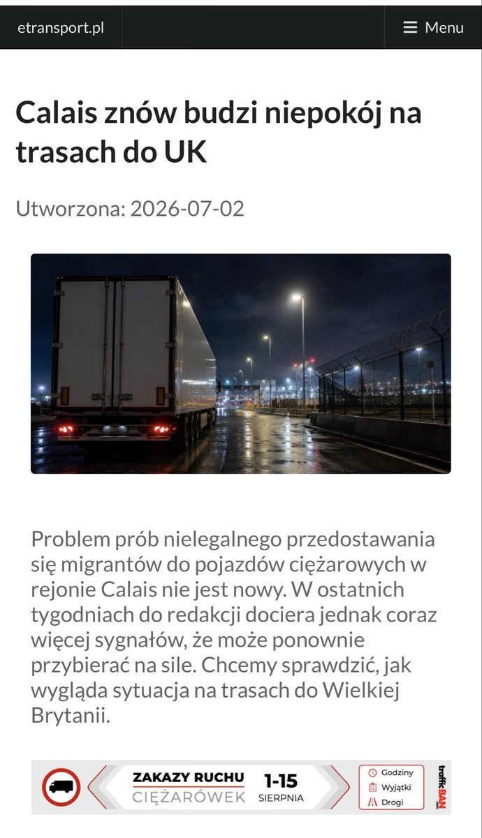 MeklerRafal's tweet photo. Już dziś o 17:45 w @RepublikaTV będzie można obejrzeć program #wRuchu, z moim udziałem, rozmawiamy https://t.co/dmqj6mnCJS. o branży transportowej, pracy kierowcy i niesławnym wśród kierowców Calais.
Zapraszam! https://t.co/TBr7N7dc4M