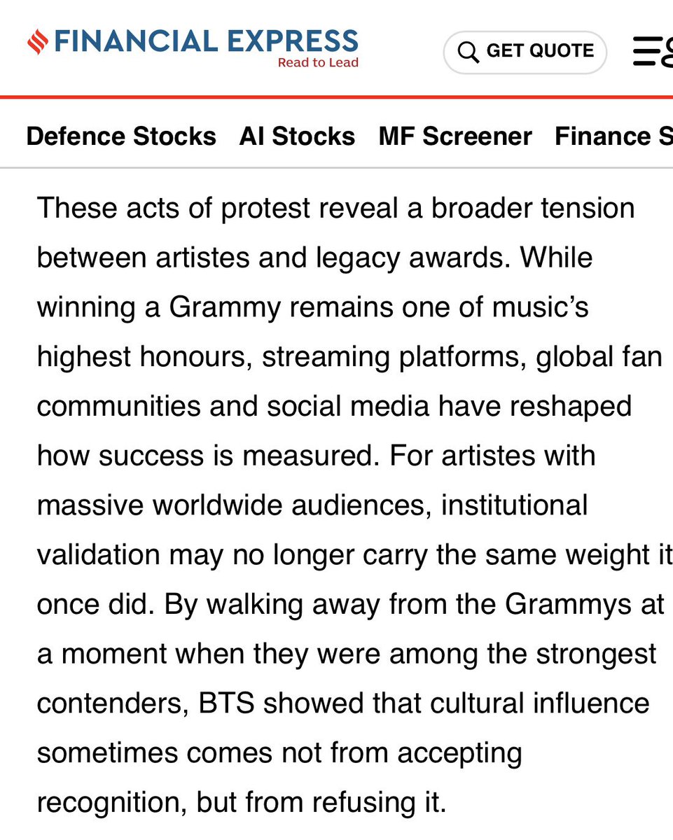 italianarmyfam_'s tweet photo. “Per artisti con un enorme pubblico in tutto il mondo, la legittimazione istituzionale non ha più lo stesso peso di un tempo. Ritirandosi dai Grammy i BTS hanno dimostrato che l’influenza culturale non deriva dall’accettare il riconoscimento, ma dal rifiutarlo” #ArtHasNoAliens https://t.co/h3clD2WQsW