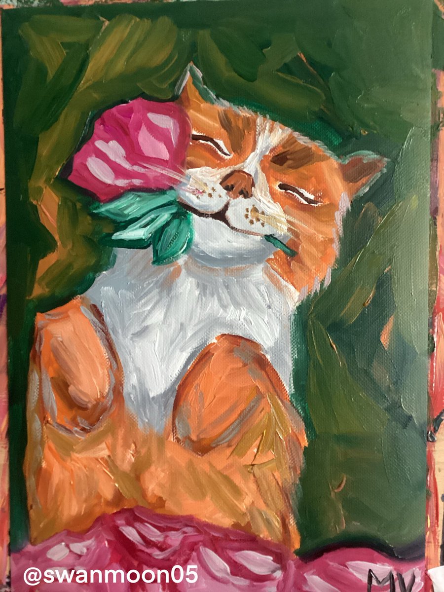 swanmoon05's tweet photo. Original oil painting "Romantic Ginger Cat" 🐱🌹 (Available!)
Worldwide shipping ✈️ DM for purchase or price inquiry!
#ArtForSale #CatArt #OilPainting #ArtistOnTwitter #OriginalArt https://t.co/wF29GIZUqk