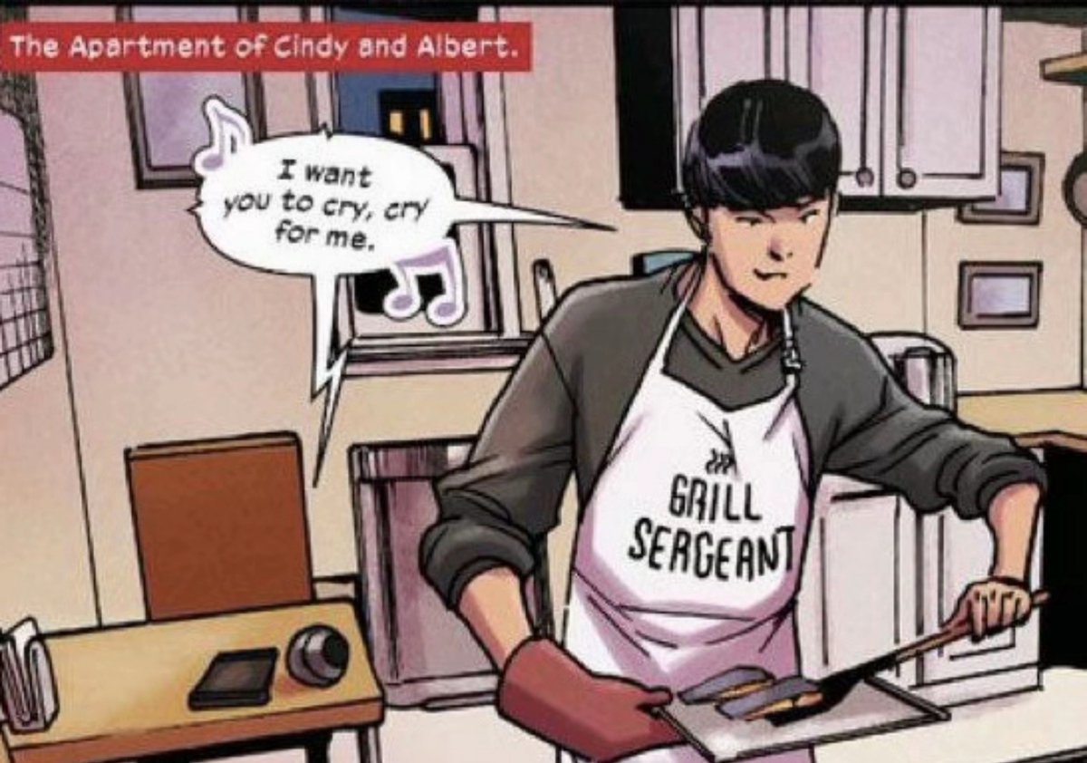 hwannh's tweet photo. a reminder that twice is canon in the mcu, cry for me was referenced in the silk comic 🤍🤍🤍 albert being a once is so real https://t.co/gwTbtLOpbq