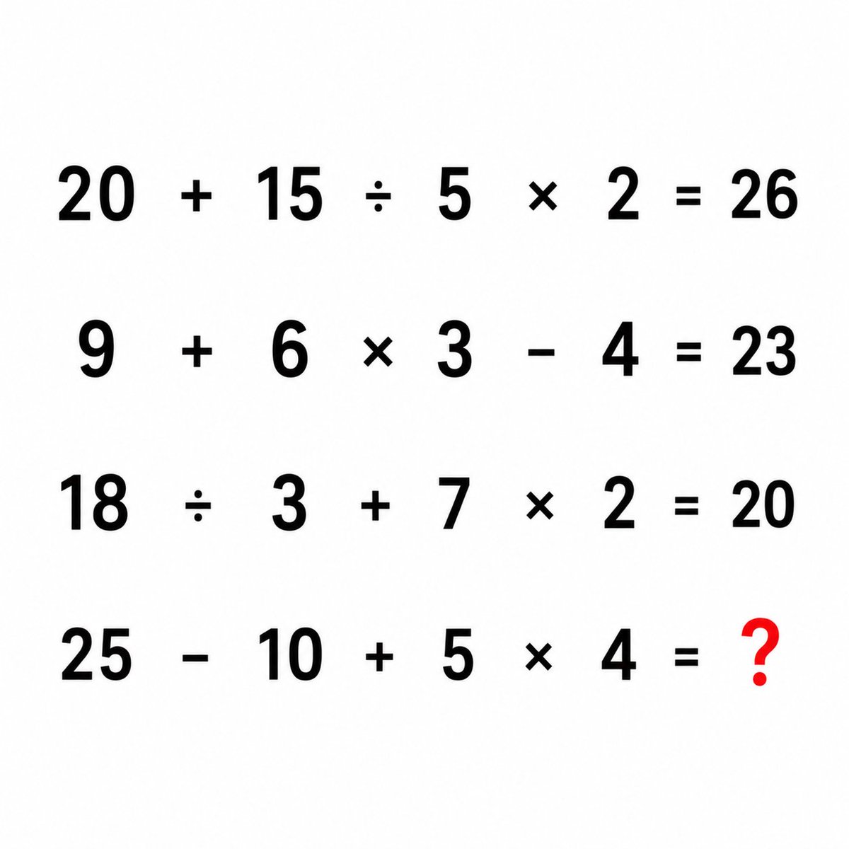 Hania_puzzle's tweet photo. 5 seconds. No calculator.

How quickly can you solve this?

Trust your first calculation. https://t.co/0Z4J8GogKv