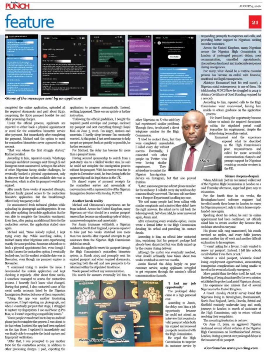 Oluomoofderby's tweet photo. I recently wrote an article for @MobilePunch addressing pressing concerns surrounding the Nigerian Embassy in the UK  @Nigerialondon and the urgent need for improved engagement with Nigerians in the United Kingdom. 

In the article, I highlighted four critical areas that require immediate attention:

First, the need for a functional and accessible contact phone number. Many Nigerians in the UK struggle to reach the Embassy for inquiries and support, which creates unnecessary frustration and delays in resolving important matters.

Second, the importance of timely responses to emails. Effective communication is essential, and the current delays or lack of responses undermine confidence in the Embassy’s ability to serve its citizens.

Third, I called for the organization of an urgent town hall meeting between Embassy officials and Nigerians in the UK. This will provide a platform for open dialogue, allowing concerns to be heard and addressed directly.

Finally, I emphasized the need for a structured welfare package to support Nigerians in the UK, particularly those facing financial hardship or other vulnerabilities. The Embassy has a responsibility to ensure the well-being of its citizens abroad.

These steps are necessary to rebuild trust, improve service delivery, and strengthen the relationship between the Nigerian Embassy in the UK and the Nigerian community it serves.