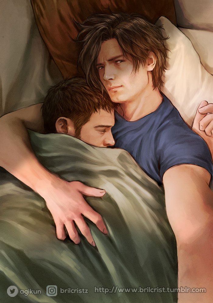 agikun's tweet photo. Afternoon nap with his "boulder punching" bear hubby 🐻💕🐺

#Chreon https://t.co/Sm0jugjfHJ