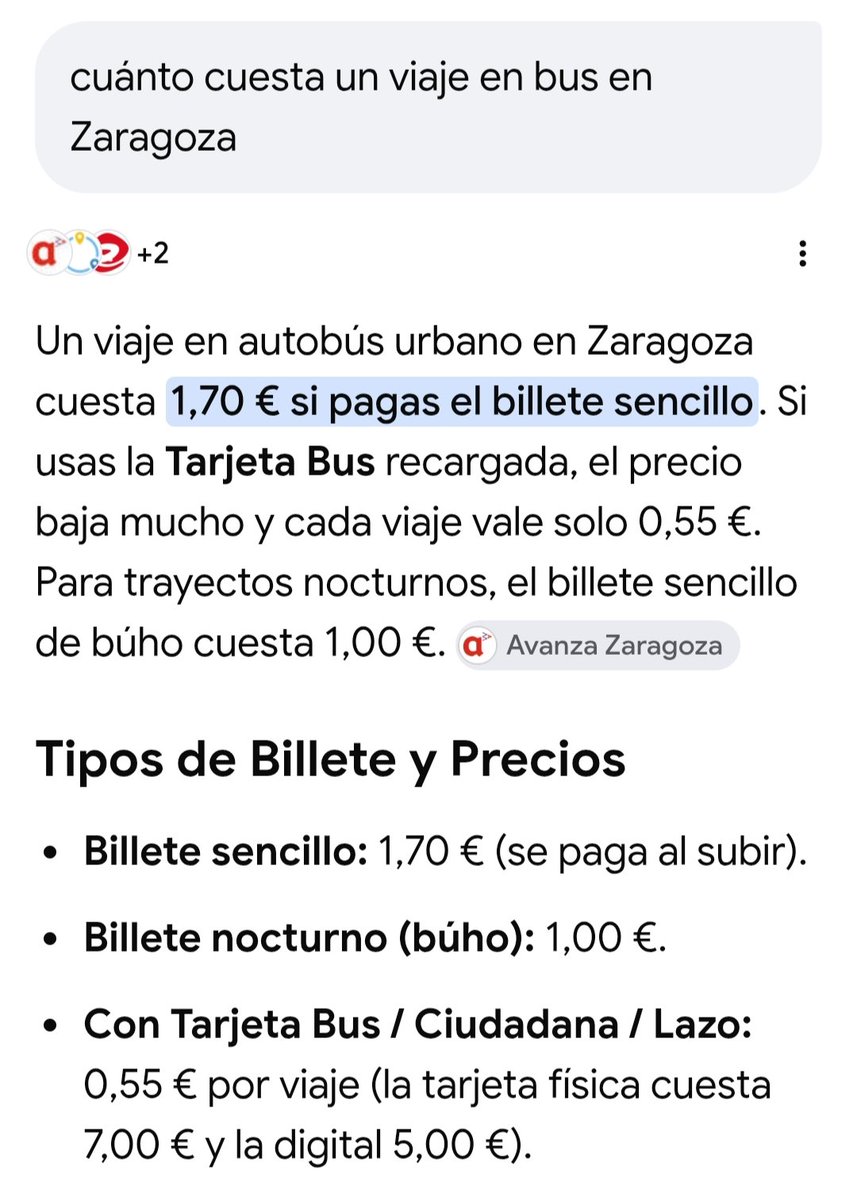 jm_clavero's tweet photo. Comparació costos del billet senzill de transport públic d'una zona o similar a quatre ciutats 
Madrid, 1,50 €
Bilbao, 1,60 €
Zaragoza, 1,70 € (nocturn, 1€)
Barcelona, 2,90 €

Que cadascú tregui les seves conclusions https://t.co/HuxPKV6VMr