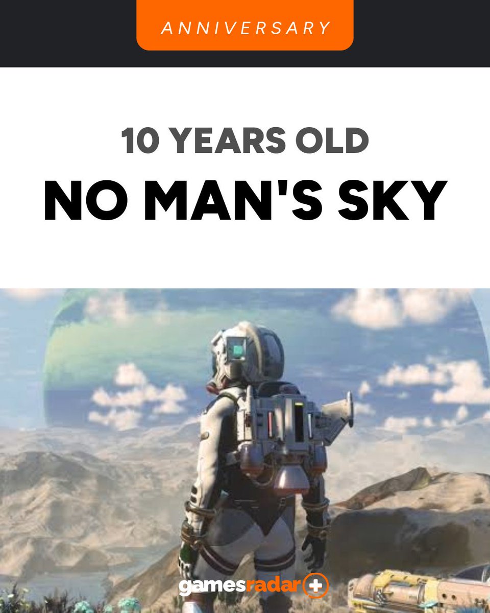 GamesRadar's tweet photo. Impressive, unusual and staggeringly vast - No Man's Sky was released 10 years ago on this day. https://t.co/cktfzDWOIz