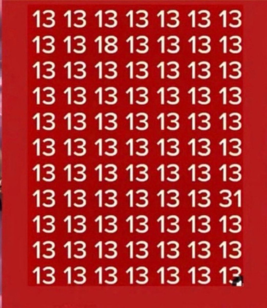 lucky8568's tweet photo. Apart from 13 what other number do you see? https://t.co/R8tCuyFBVU