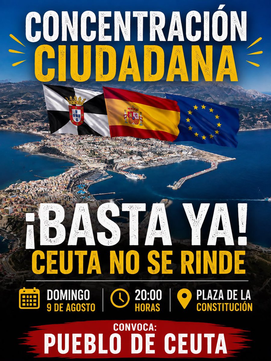 MiguelMigcalde's tweet photo. @SalvadorrPons Gracias por tu apoyo. Esta tarde a las 8 hay convocada una concentración ciudadana en Ceuta, que ojalá sea multitudinaria. https://t.co/Dk3mGxnylm