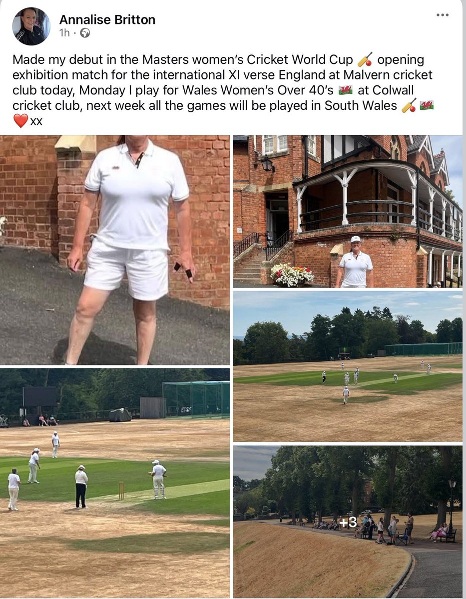 WomensRightsNet's tweet photo. CRICKET NEWS: The inaugural Women’s Masters World Cup launched yesterday at Malvern College with an invitational women’s match between England and an International XI. Organised by the Senior Women’s Cricket Association the event has attracted players from all over the world for the month-long tournament that sees fixtures around Worcestershire and Wales.
 
But, spectators at yesterday’s match were somewhat puzzled to spot at least SIX male cricketers on the pitch. 

Fielding for the International XI was Annalise (Andrew) Britton from Wales who told his Facebook followers how thrilled he was to have made his debut and looking forward to playing for Wales on Monday at Colwall. 

Batting for England we spotted another male, Amy (Andy) Holmes a BBC journalist with 3 Counties Radio, who has previously spoken extensively about his ‘trans’ experience and is an LGBTQ+ mentor for the No Boundaries Cricket Club. 

We also spotted two men on the pitch from Gunnersbury Women’s Cricket Club. Gunnersbury, one of the oldest women’s cricket clubs in the country, was very vocal in its opposition to the ECB ban on men in women’s cricket and vowed to ‘stand by their trans players’. 

We emailed the organisers last week to clarify the entry criteria for the WOMEN’S Masters World Cup but received no reply. We wanted to know:

❓Why does the Women’s Masters World Cup include men, given the Supreme Court ruling that the word women ONLY applies to those whose sex is female?

❓Did the organisers ask all the women players for their written consent to play against males given the considerable increased risk of injury they face?

❓Is the event insured as a mixed-sex event? If insured as a women’s event do the insurers cover the additional risk of males bowling and batting at women?

❓Are the men using the female changing rooms and toilets - a clear breach of the law?

Reminder: the fastest recorded speed of a cricket ball bowled by a male is 100.2 mph. The fastest recorded speed of a cricket ball bowled by a female is 82.1 mph.

This milestone in women’s cricket should have been a cause for celebration. Last week hundreds of female cricketers descended on Malvern to celebrate the centenary of the first women’s cricket match at Colwall Cricket Club. We wonder what those women who walked out onto the pitch at Colwall in 1926 would have thought of the game they fought so hard for being hijacked by men.
