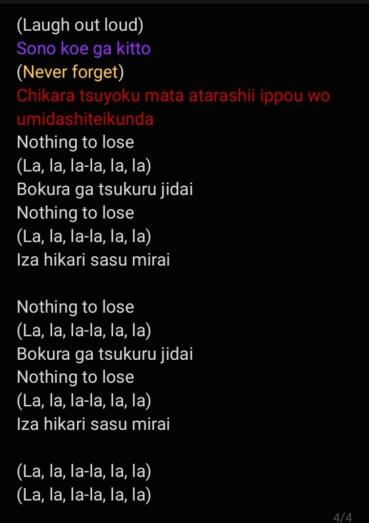 reina_el6's tweet photo. Move On Romaji Color Coded Lyrics

Move on is real iconic for me on this album!
Stream it from here guyss

Link: https://t.co/lFHatNcOso

#EL6GOSPEL #EL6 #春希メェン
#エゴサしていく #リオデジャねいろ #ツバサLAB #832エゴサ用 #みそJIL https://t.co/QKYfqCKaED