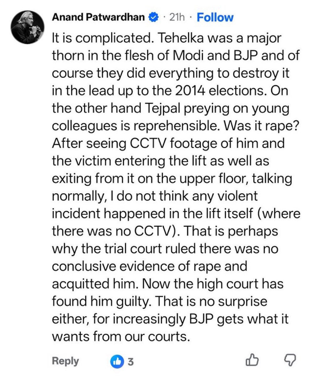rohini_sgh's tweet photo. Incredible the lengths people go to defend a convicted rapist with their wild conspiracy theories. Shameful. https://t.co/v3H5ZBSCpV