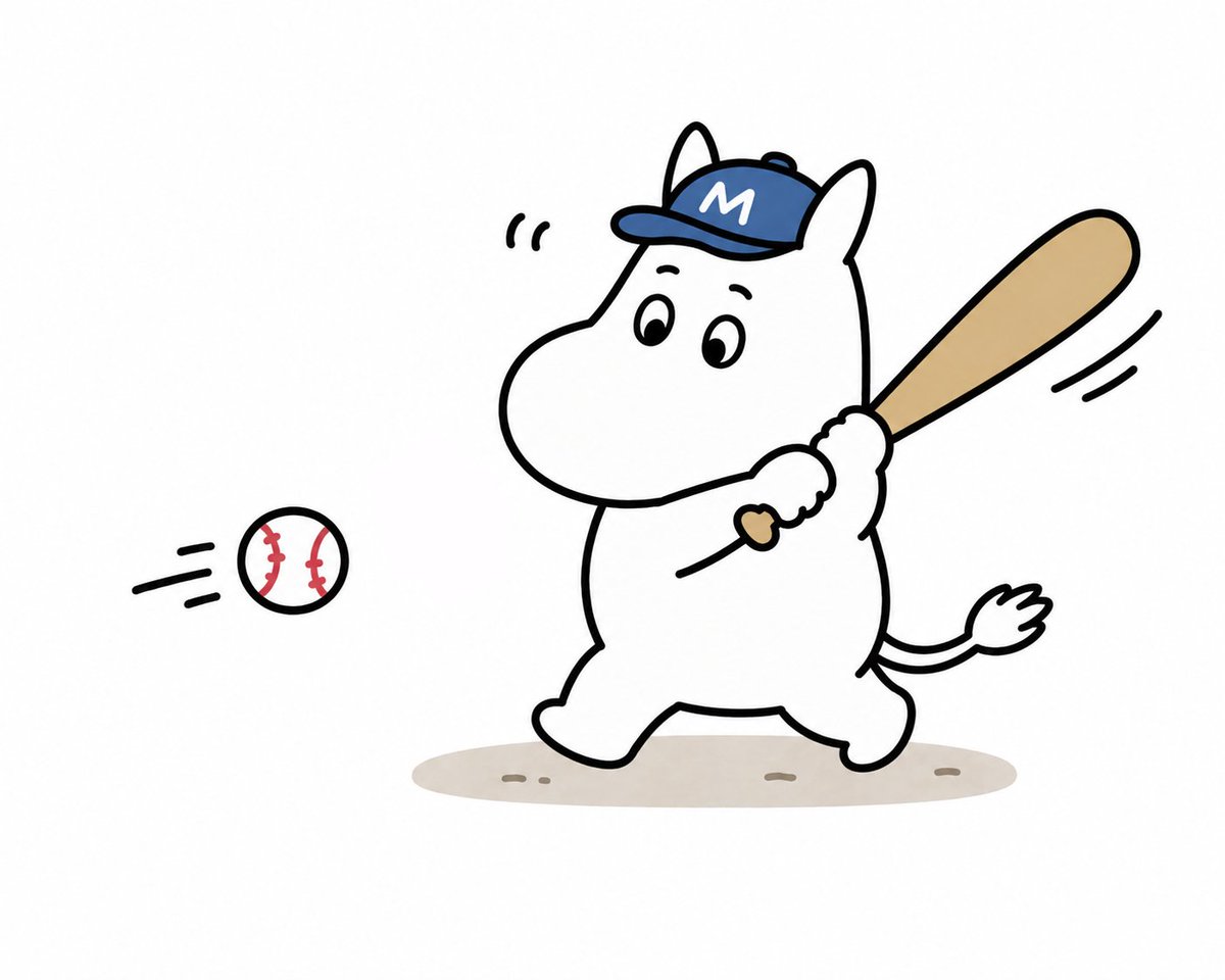 venom3390's tweet photo. 今日はムーミンの日と野球⚾️の日

#ゆるいイラスト
#イラスト
#ムーミン
#野球
#今日は何の日
#baseball https://t.co/b33AV1346W
