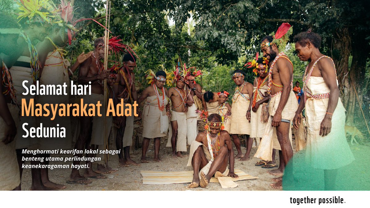 WWF_ID's tweet photo. Selamat Hari Masyarakat Adat Sedunia.

Masyarakat adat adalah penjaga utama kekayaan alam Indonesia, merekalah yang membuat ekosistem kita tetap seimbang. 

#WWFIndonesia #HariMasyarakatAdatSedunia https://t.co/HCTVB7iXQj