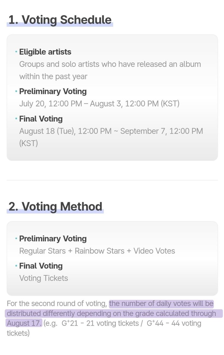 ggukkdoIIs's tweet photo. 📢 REMINDER, ARMY!

🗓️ TMA CHOICE FINAL ROUND starts on Aug 18!

⚠️ GPTS will freeze on Aug 17, so make sure to keep collecting GPTS and leveling up your accs!

📌 G+ Level will be the basis for the daily voting tickets during the Final Round.

1 G+ Level (35 GPTS) = 1 🎟 per day https://t.co/gPKuri1ZsW