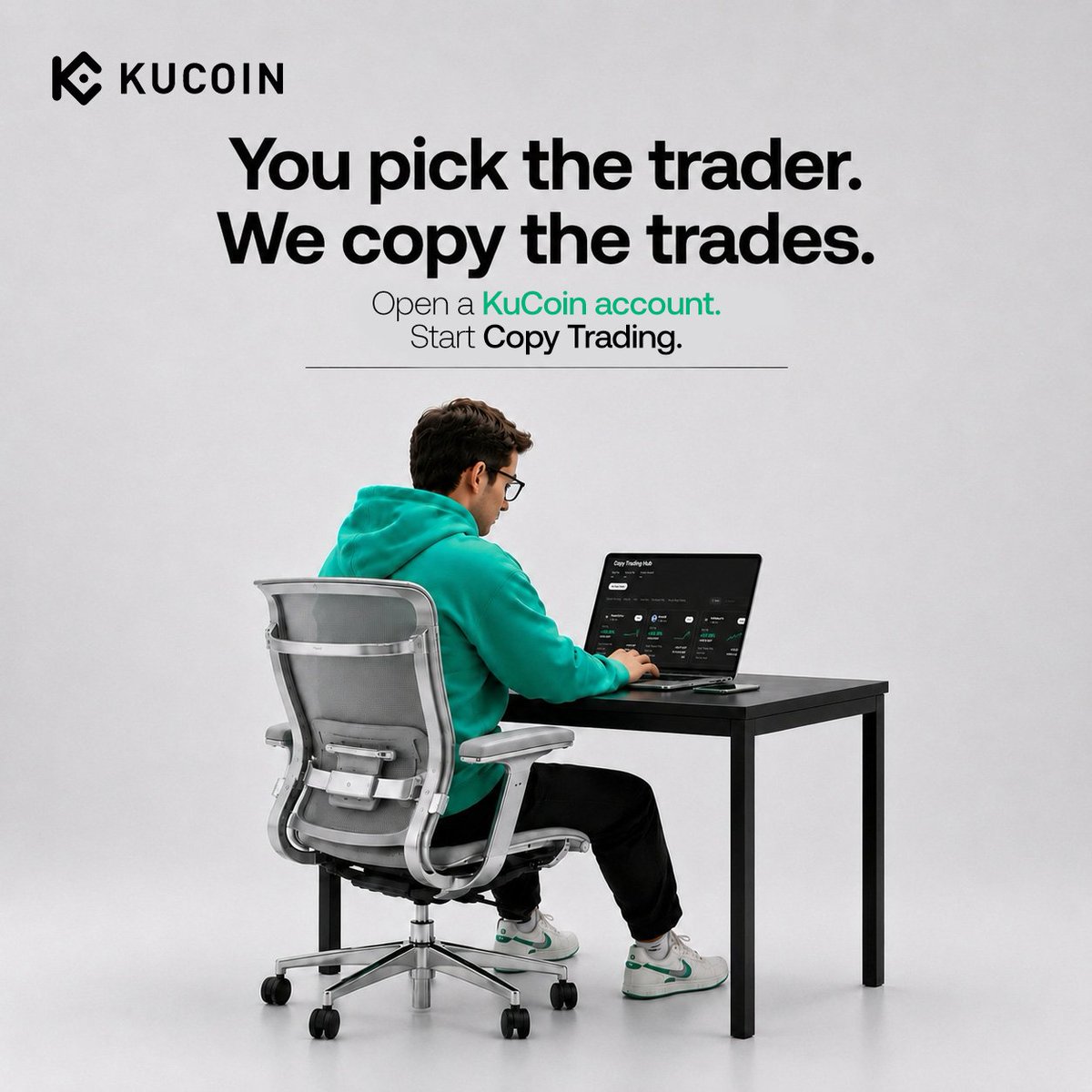 kucoincom's tweet photo. New to trading? You don't have to figure out every move alone.
 
Meet KuCoin Copy Trading.
 
#KuCoin