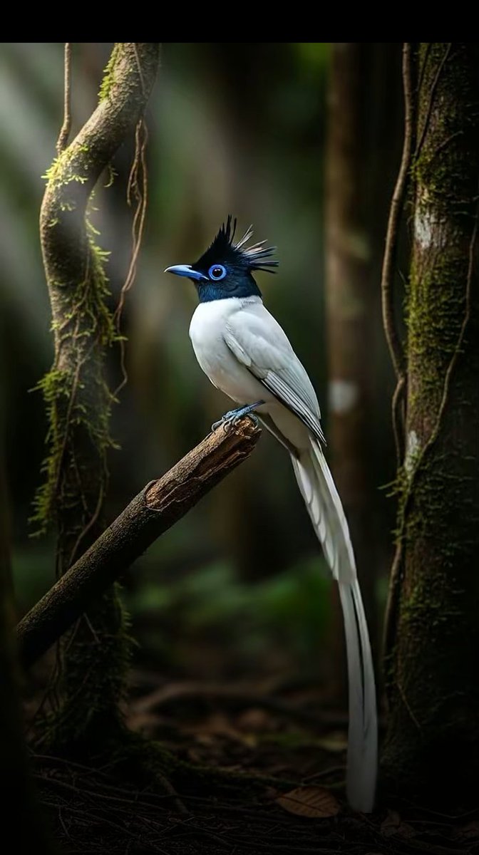 Rajeshaaaj's tweet photo. A shadow of silver, 
A crown of black,
A quiet soul on a woodland track.
Its tail trails softly like a river of light,
Turning the forest into a dream tonight.

     "Elegant bird with striking crest " https://t.co/BpC79QqsXR