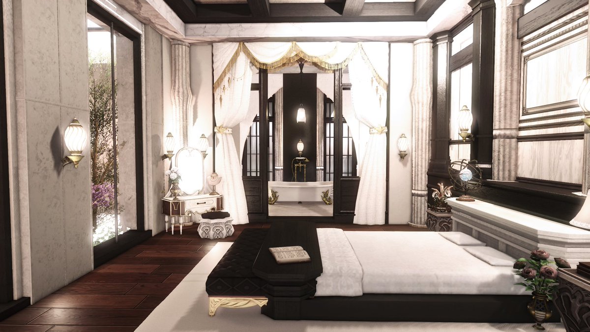 Orangejuice_233's tweet photo. ｜L size｜

Black &amp; White French-style villa

#FF14 
#FF14housing 
#FF14ハウジング 
#HousingEden 
#hgxiv https://t.co/IrTbdpdBBB