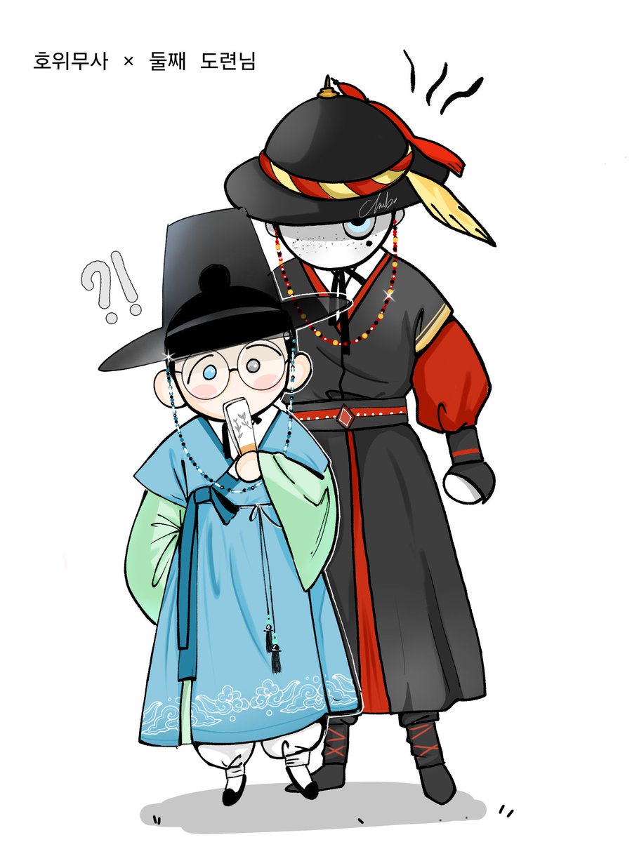 YukiZu290161's tweet photo. Since 182 is a soldier, I thought he’d fit perfectly as a royal guard in a historical Korean setting.The idea came from an international friend of mine!  : "호위무사 × 둘째 도련님"

(I referenced traditional clothing from various sources, so there may be some inaccuracies!) https://t.co/W62dUpTEen