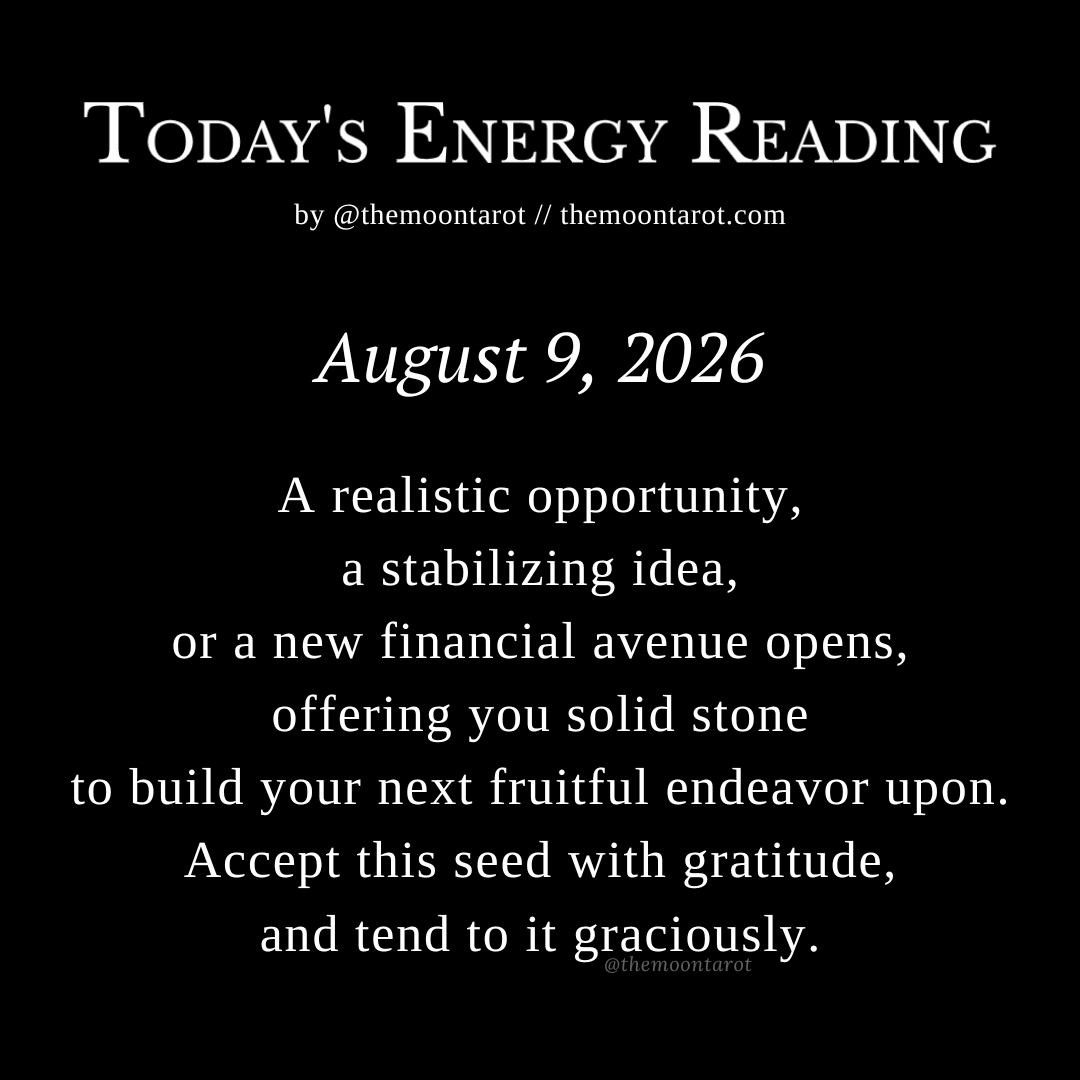 themoontarot_'s tweet photo. Today's Energy Reading: August 9, 2026 https://t.co/qDEwrpVOpN