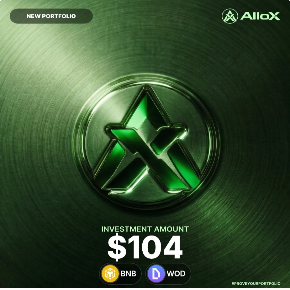 Talha5600's tweet photo. Just proved my portfolio on 
@alloxdotai

 🚀
It's on 104$
WOD &amp; BNB
#ProveYourPortfolio #AlloX
#WOD #BNB https://t.co/fKPPoPlBNy