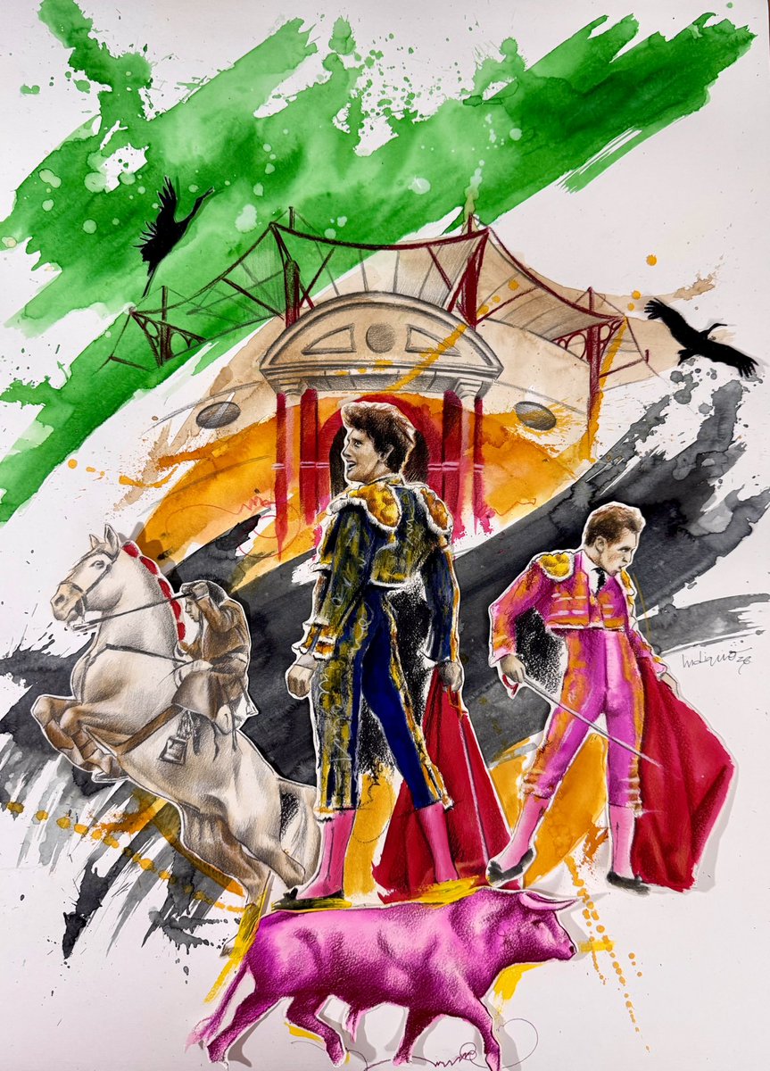 perezindiano's tweet photo. La pintura siempre de la mano de la tauromaquia.

Así he anunciado con mi cartel, la corrida de toros extraordinaria en Don Benito, para este ocho de septiembre ❤️
¡Un placer!

INDIANO https://t.co/dYkMSEwwr0