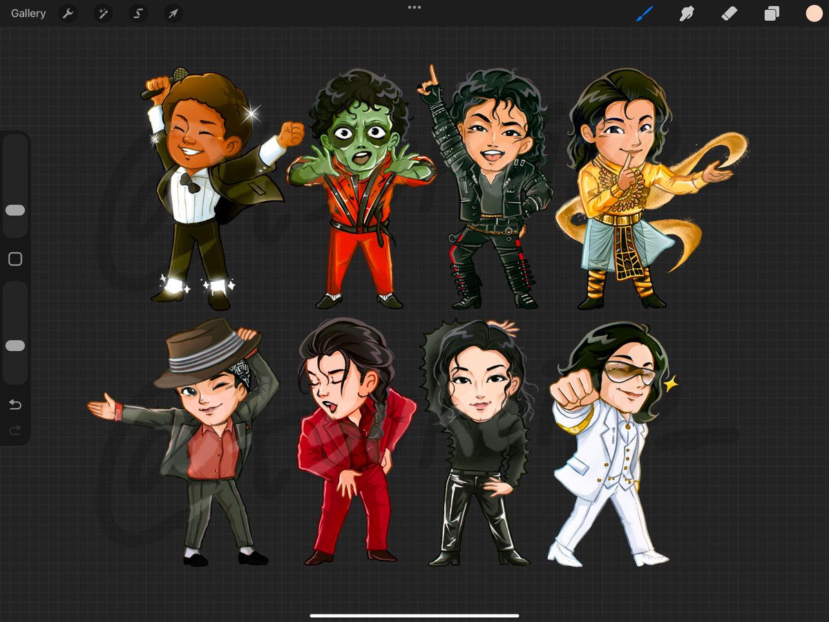 tsukei20_'s tweet photo. The Chibi Michael’s :3 

uni and work had wreck me up I forgot that making merchs feels so fun! AAAAAAAAA ok now I wanna add more chibi and start making MJ meme stickers d:

#mjtwt #mjart https://t.co/y2HZA0qHSd